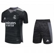 21/22 Real Madrid Goalkeeper Black Soccer Kit (Jersey + Short) Mens