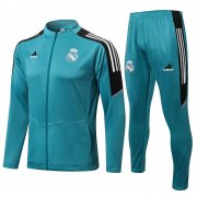 21/22 Real Madrid Green Soccer Training Suit Jacket + Pants Mens