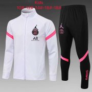21/22 PSG x Jordan White Half Zip Soccer Training Suit (Jacket + Pants) Kids