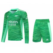 21/22 Arsenal Goalkeeper Green Long Sleeve Soccer Kit (Jersey + Short) Mens