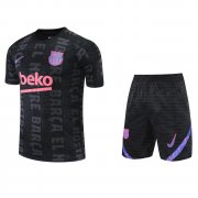 22/23 Barcelona Black Lettering Soccer Jersey + Shorts Mens