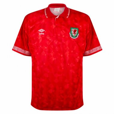 1991 Wales Retro Home Soccer Jersey Mens