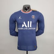 (Player Version) 21/22 PSG Home Long Sleeve Mens Soccer Jersey