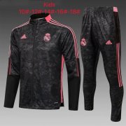 21/22 Real Madrid Black - Pink Soccer Training Suit Jacket + Pants Kids