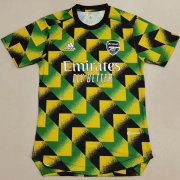 (Player Version) 2022 Arsenal Green Yellow Black Mosaic Soccer Training Jersey Mens