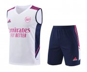 23/24 Arsenal White Soccer Training Suit Singlet + Short Mens