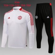 21/22 Manchester United White Soccer Training Suit Kids