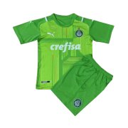 21/22 Palmeiras Goalkeepr Green Soccer Jersey + Shorts Kids