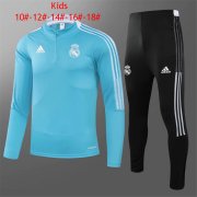 21/22 Real Madrid Blue Soccer Training Suit(Sweatshirt + Pants) Kids