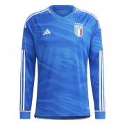 (Long Sleeve) 2023 Italy Home Soccer Jersey Mens